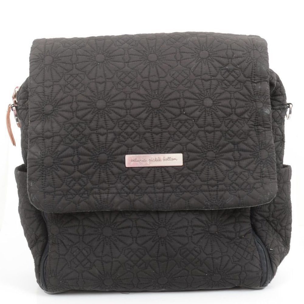 Petunia Pickle‎ Bottom Black Embroidered Diaper Bag